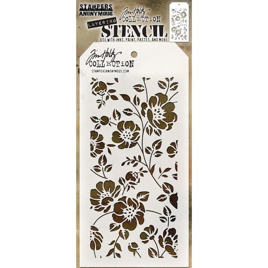 Stampers Anonymous Tim Holtz&#xAE; Floral Layered Stencil, 4.125&#x22; x 8.5&#x22;